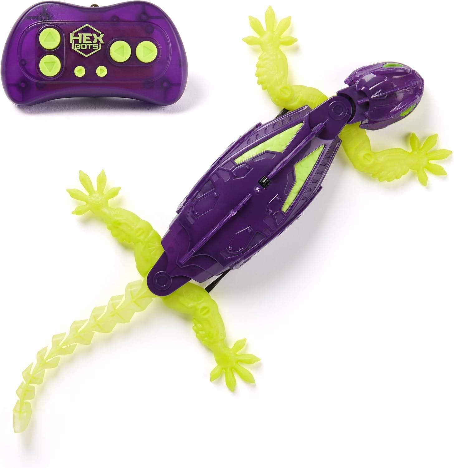 HEX BOTS Glow-in-The-Dark Gecko with Official Wall Climber Technology.