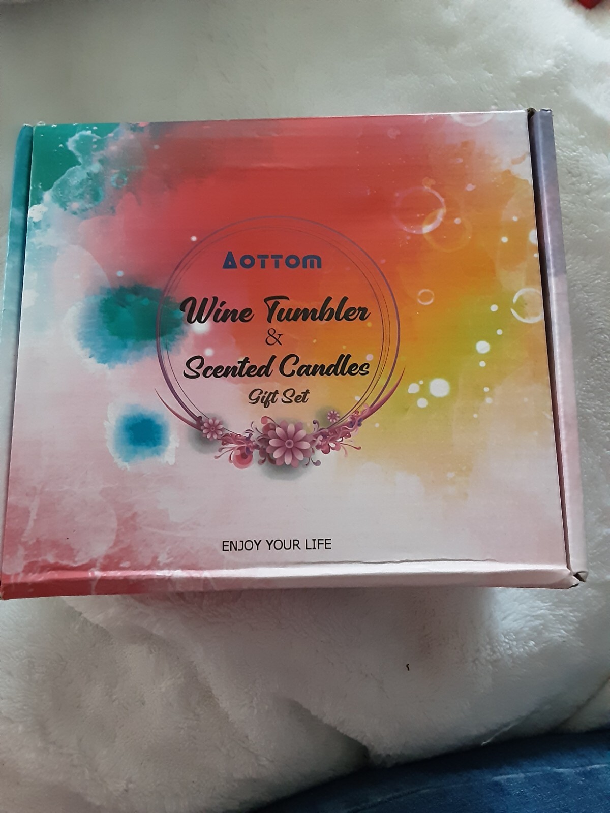 Gifts for Women, Funny Insulated Wine Tumbler with Lid+4 Pack Scented Candle Set