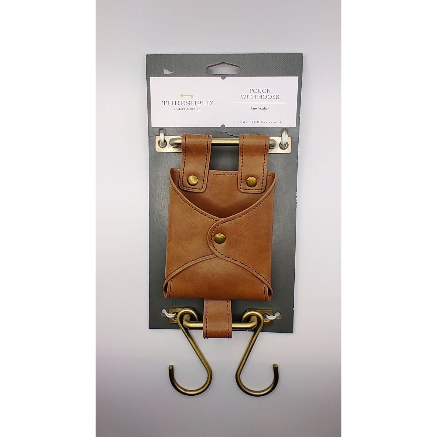 Wall hooks for keys hats entryway modern brown leather pouch home decor unique