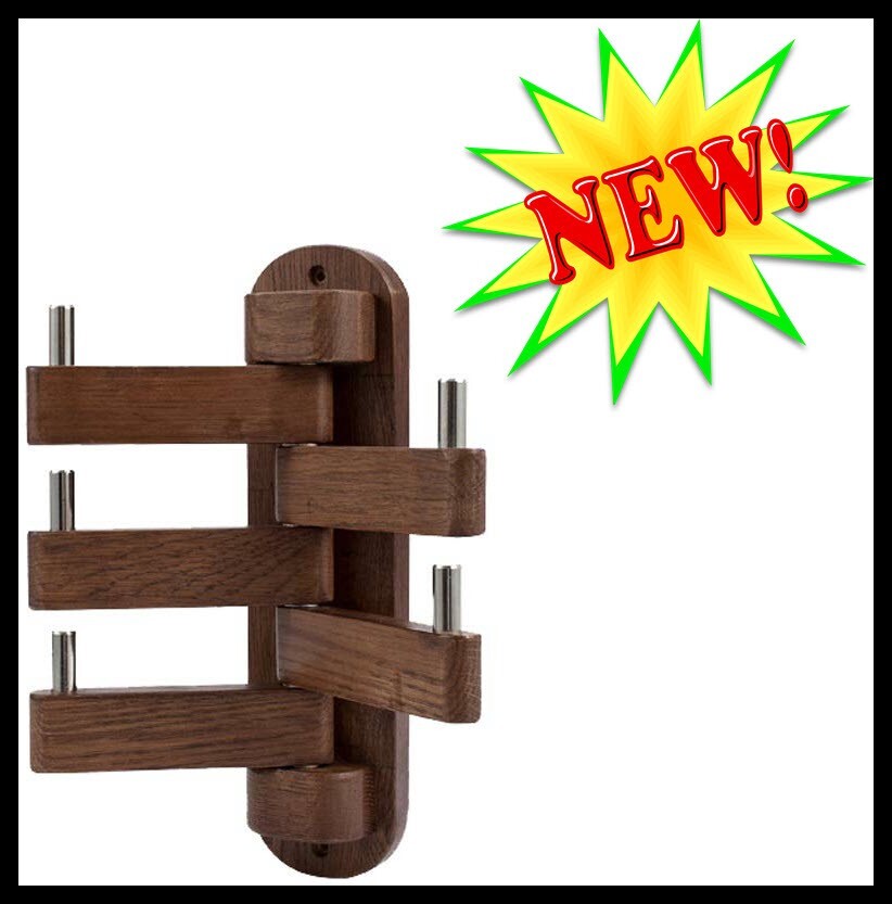 Black Walnut Coat Rack Wall Mounted Wood Entryway Hanger Modern Decor 12" High