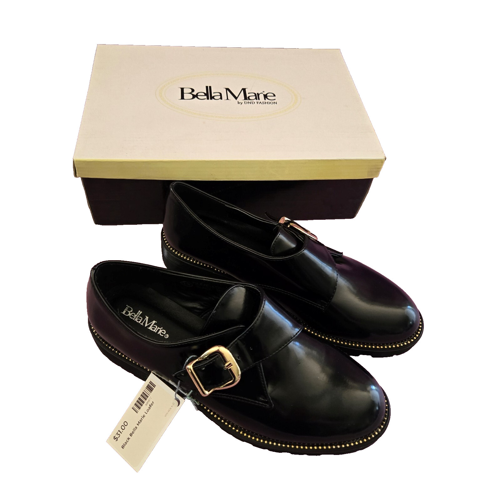 Bella Marie Loafers Women's Size 7.5 Black Casual Style Olive-1 NEW IN BOX