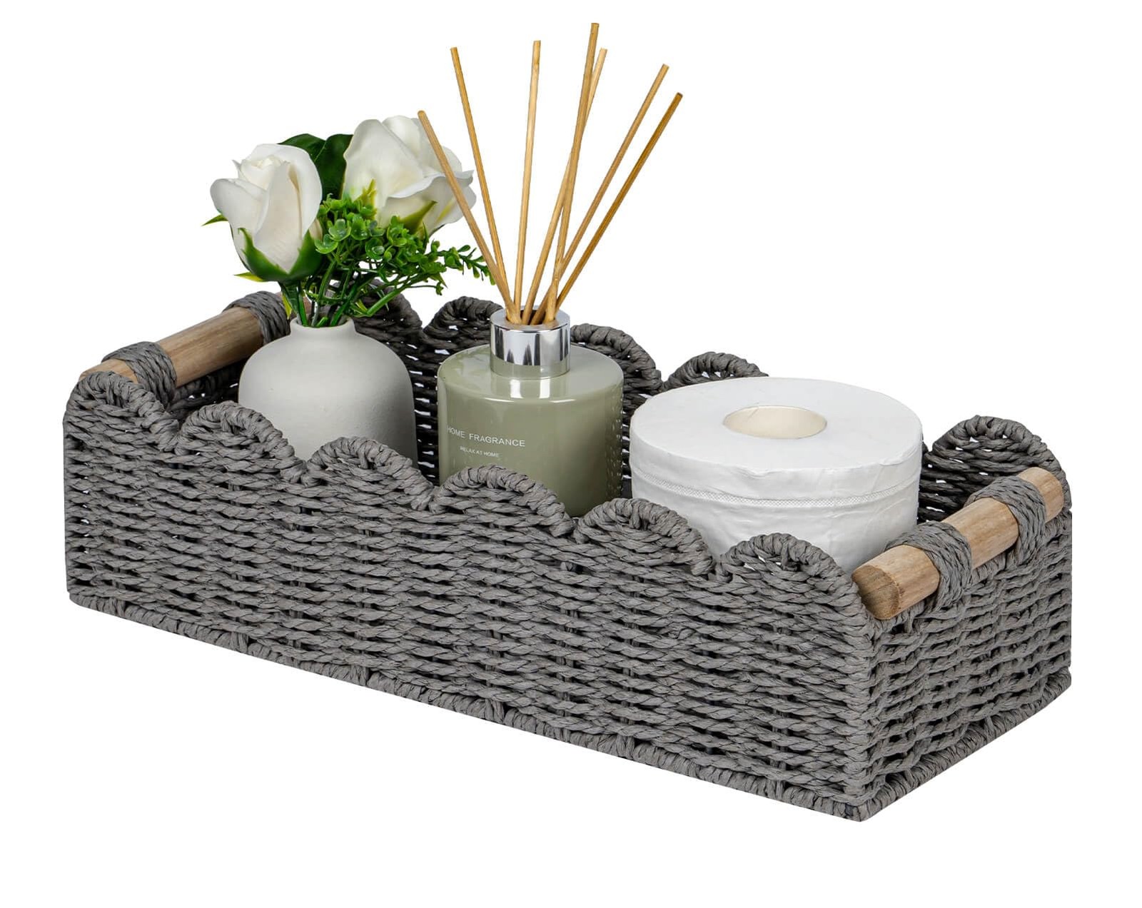 Scalloped Edge Toilet Paper Storage Basket, Living Room Home Cozy Decor Baske...