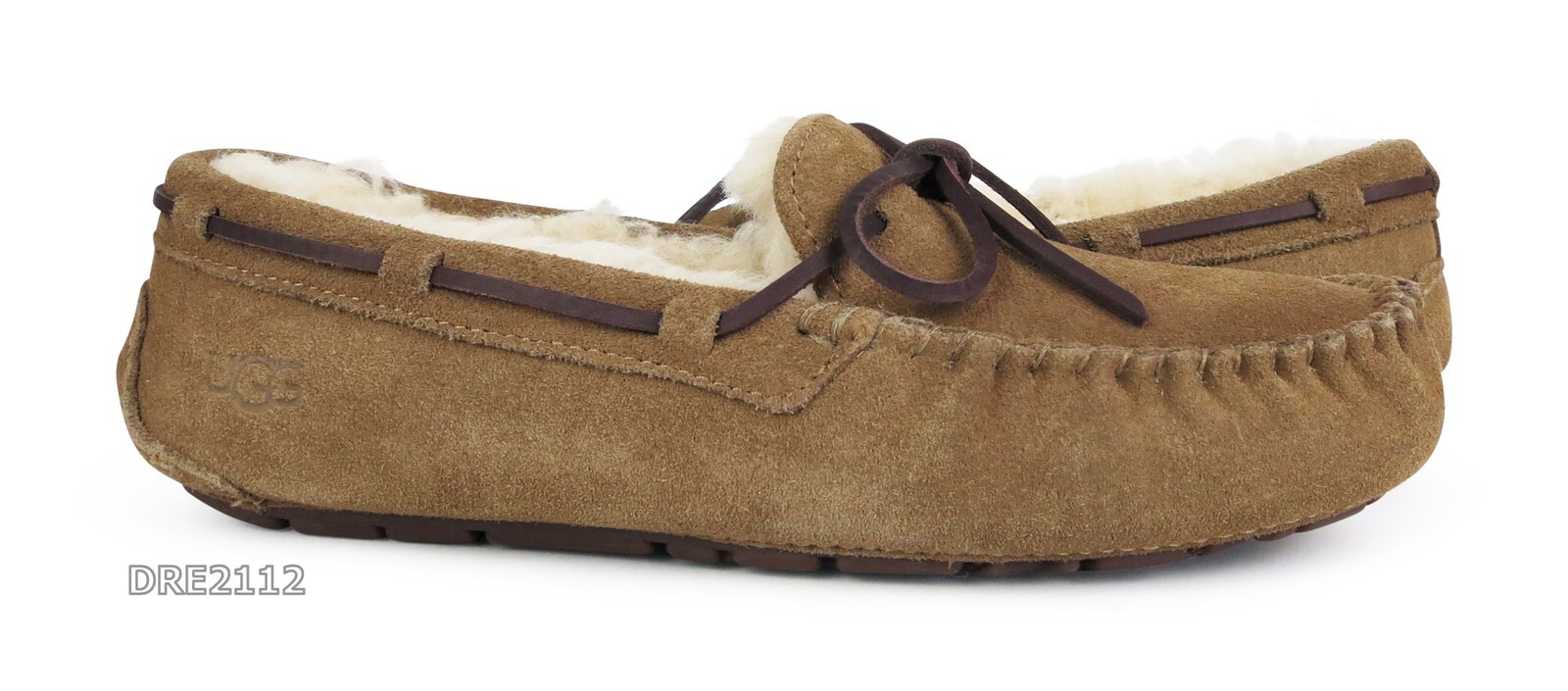 UGG Dakota Chestnut Suede Fur Slippers Womens Size 8 NEW