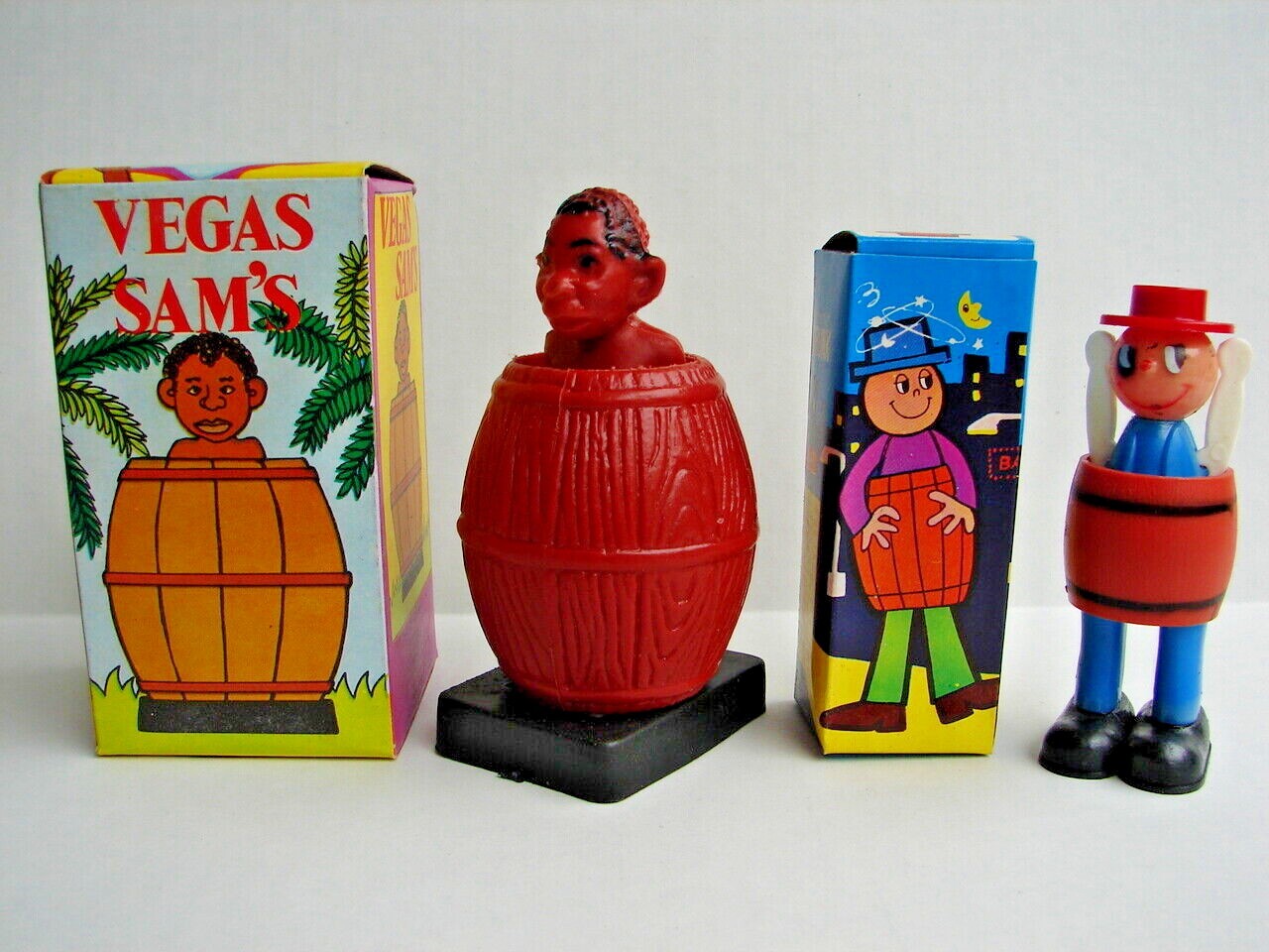 VTG 1970'S Novelty Gag X Rated VEGAS SAM barrel Rising DICK ACTION & Don Drunk