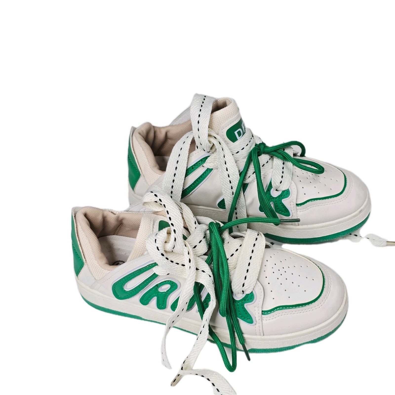 Dpide White and Green Sneakers Urban Style Trendy Fashion Women's Shoes