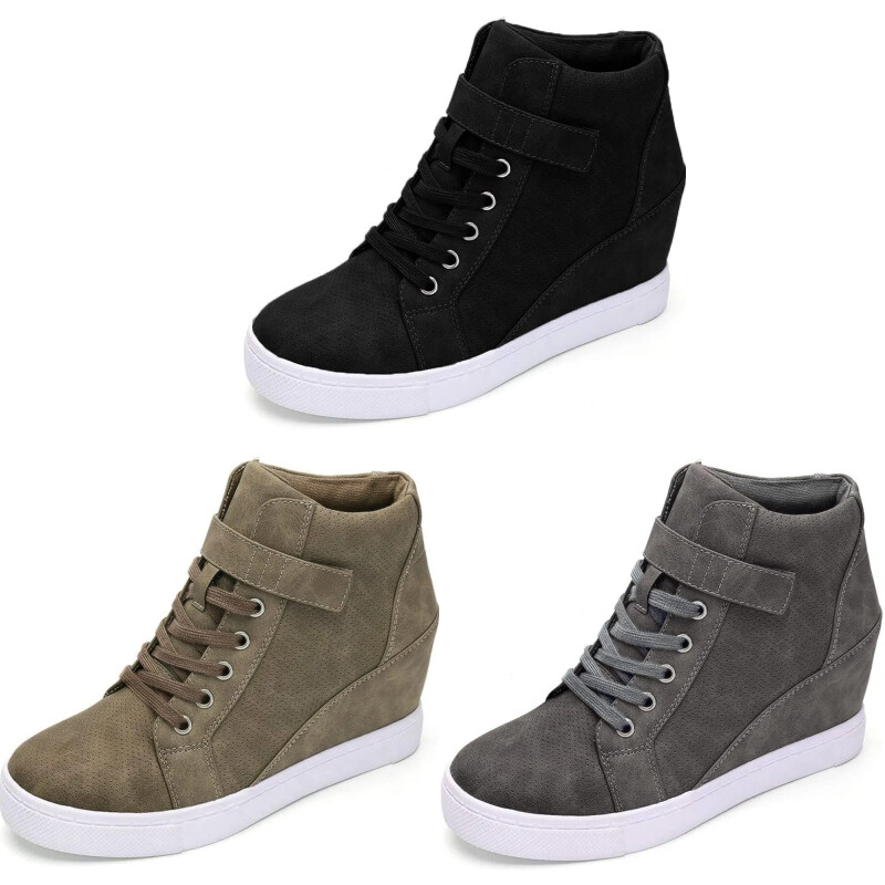 Women's Fashion Trendy Ankle Wedge Lace UP Sneaker Booties Shoes NEW