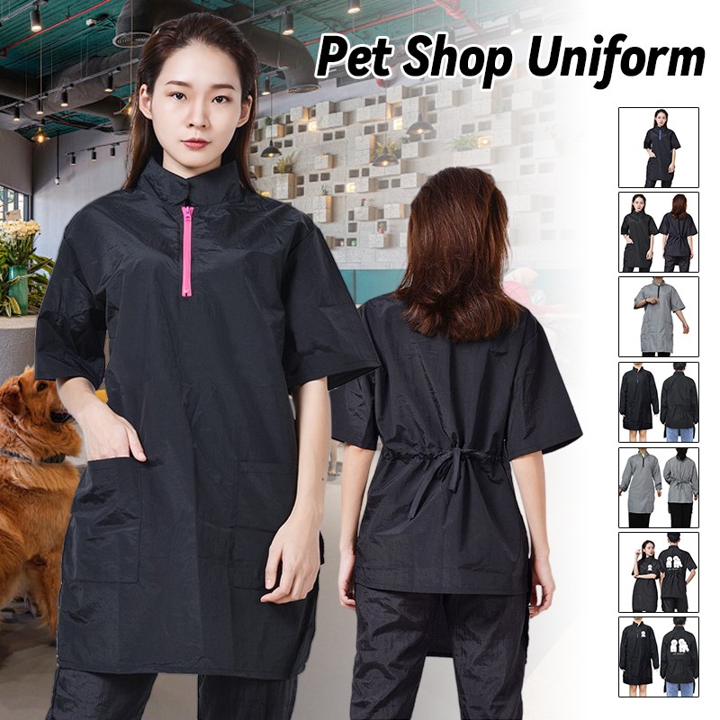 Pet Grooming  Clothing Dog Groomer Beautician Workwear Smock Uniform Robe