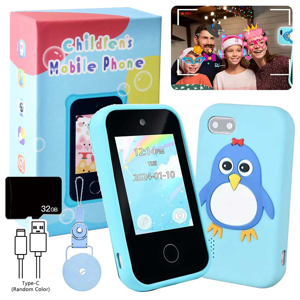 32GB Smart Phone Video Camera Toy Touchscreen Learning Phone MP3 Player for Kids
