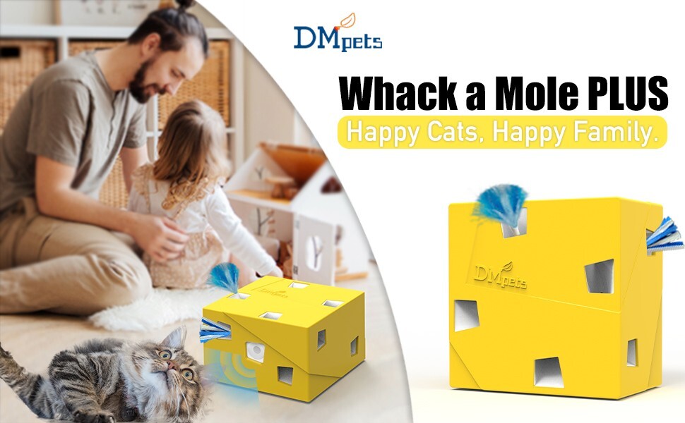 Smart cat electric toy, USB charging, upgraded mole cat interactive game.