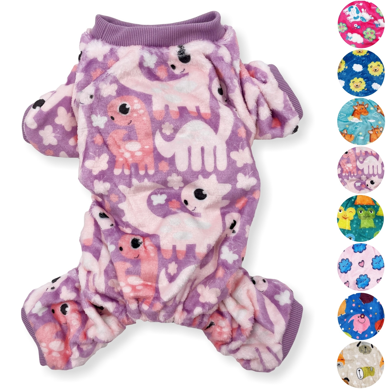 Warm Soft Fleece Dog Pajamas Jumpsuit Cute Pet Clothes Small Medium Pet XXS - L