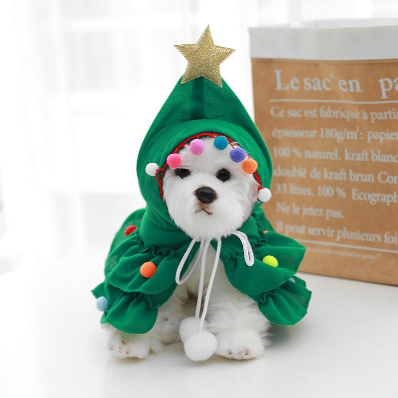 Christmas Gift Dog Cat Outfit Cute Costume Manteau Cloth Pet Fancy Holiday Dress