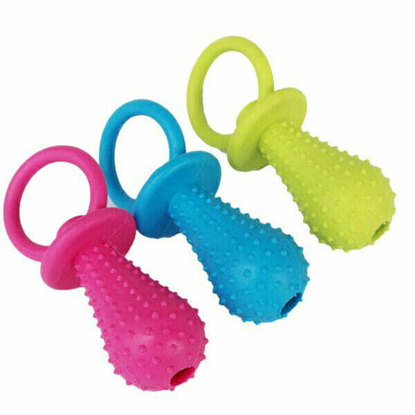 3 Pack Cute Rubber Pacifier Pet Toys Dog Puppy Chew Toy with Bell Sound 