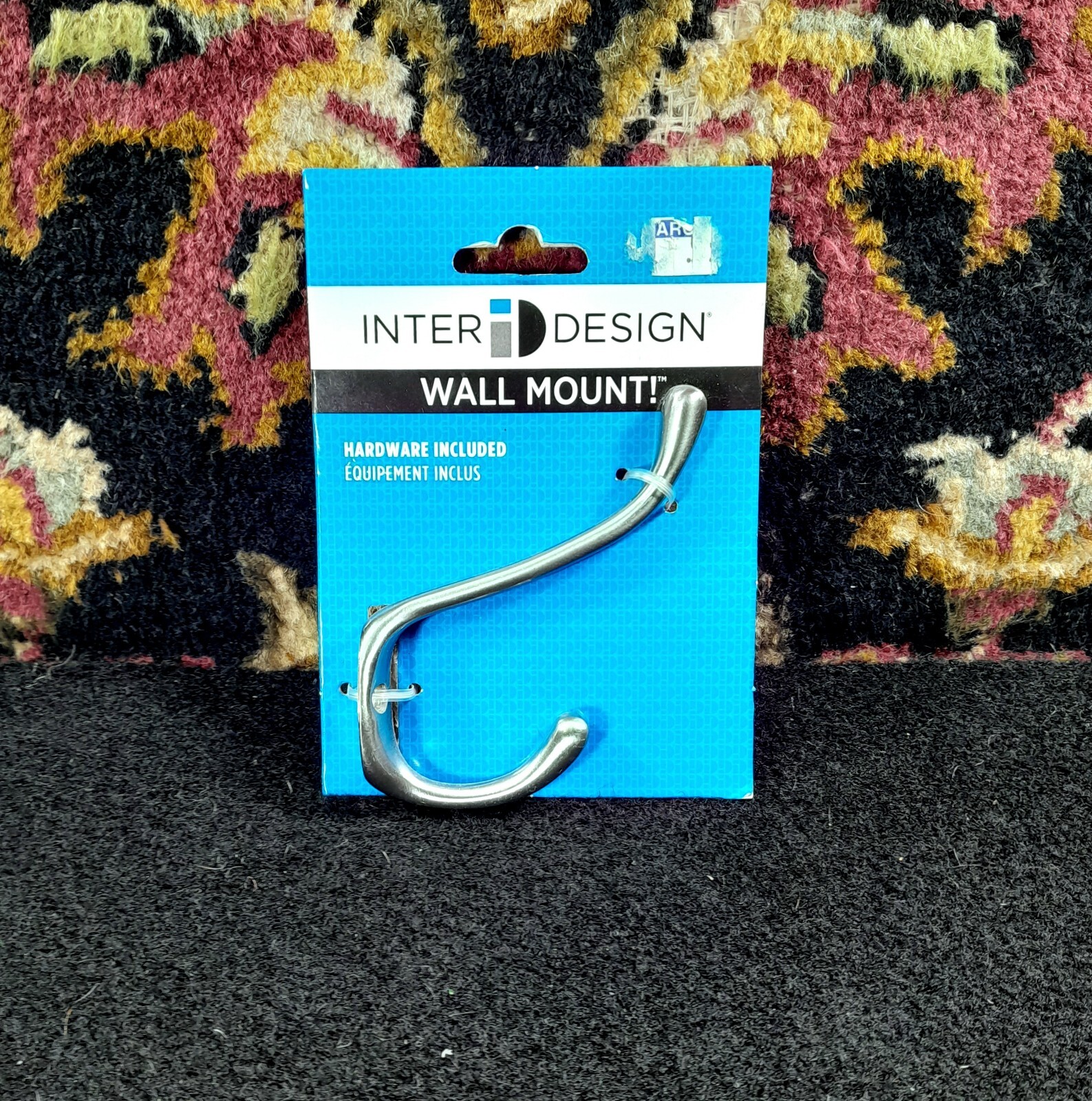 Interior Design Wall Mount Double Hook Hat & Coat Hanger Hardware Included NEW