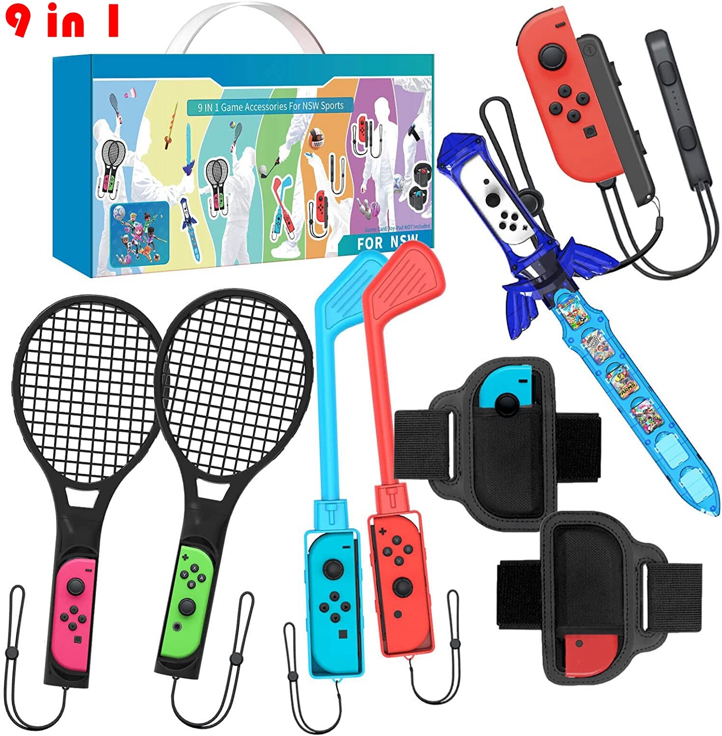 Family Accessories Kit Compatible with Nintendo Switch/Switch OLED Sports Games