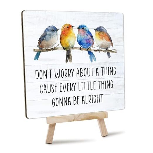 Inspirational Desk Decor Every Little Thing Is Gonna Be Alright Don't Worry