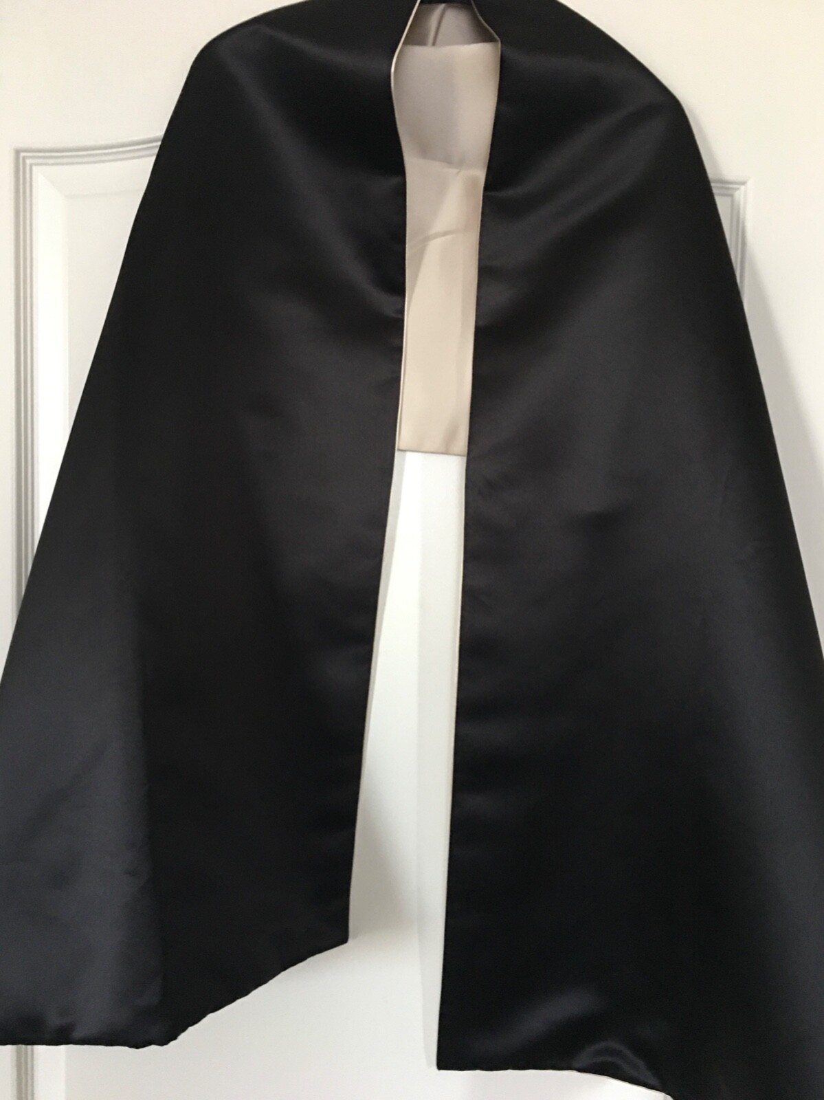 Black Two-Tone Satin Evening Wrap  