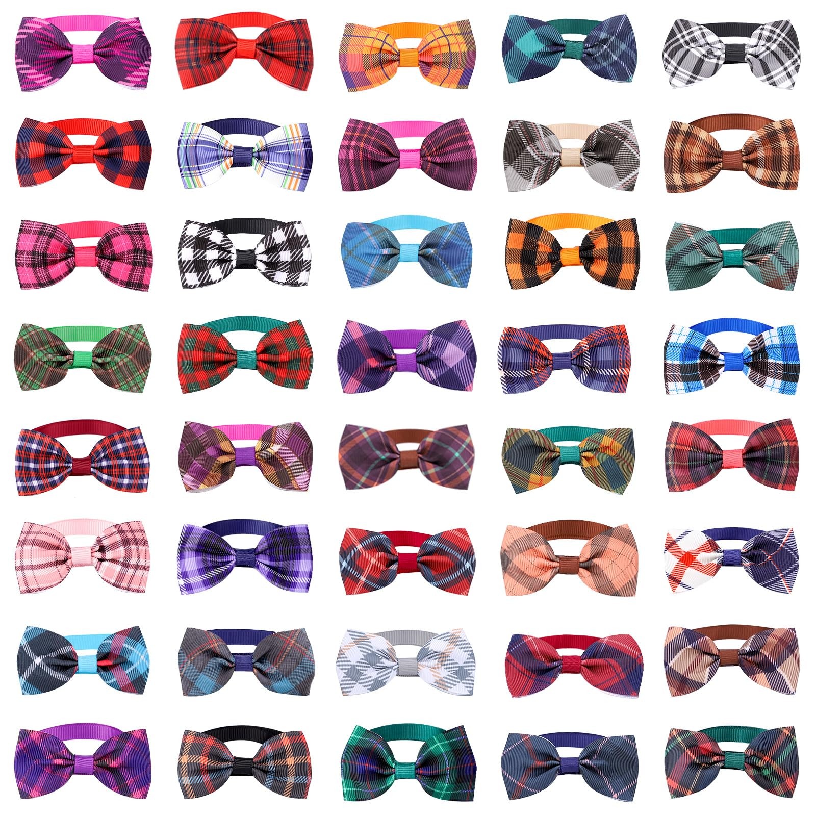 Small Dog Bow Tie, 40 Pack for Dogs, Adjustable Bowties for Large Puppy and C...