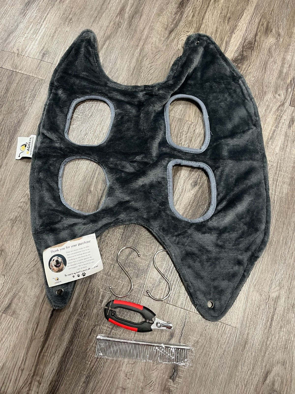 Nageeye Soft Flannel Dog Grooming Hammock Sling, Gray Size Small (25-40 LBS)