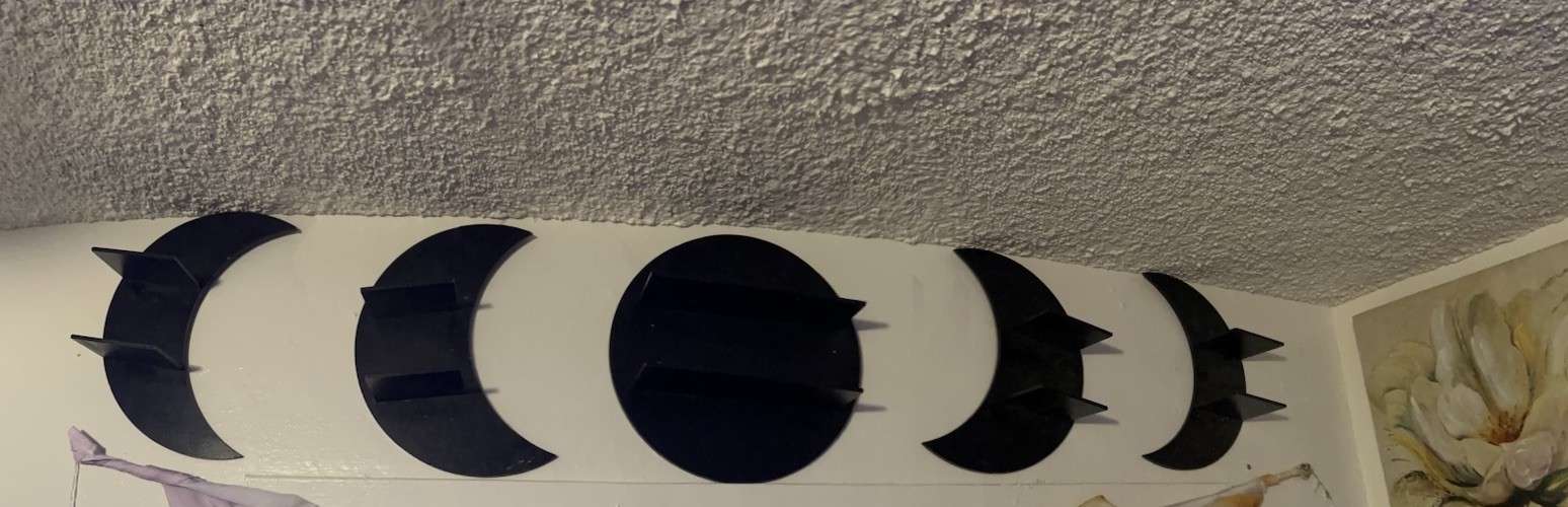 Moon Shelves Decor Black Magic Dark Wall Art Spiritual