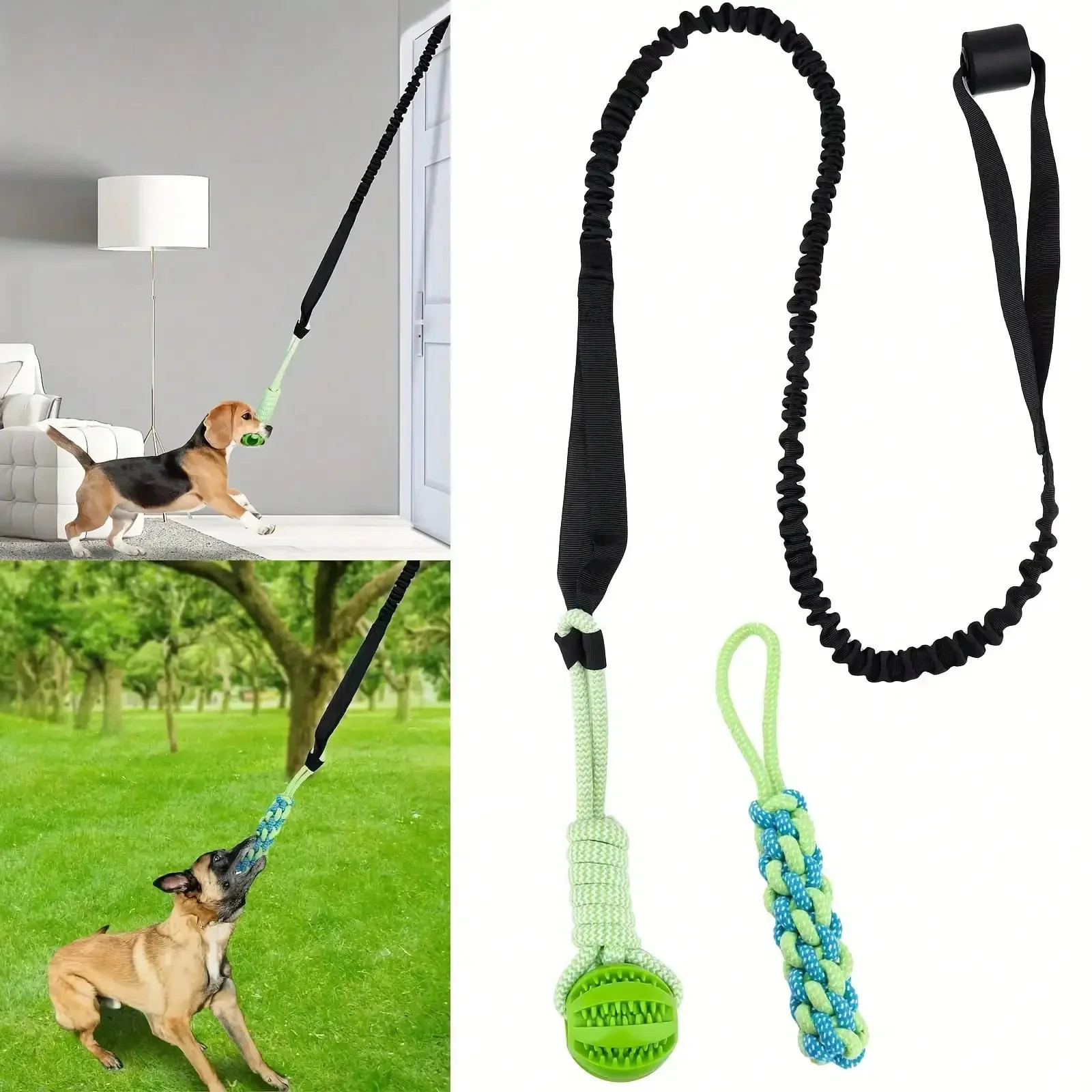3Pcs Pet Dog Toys for Large Small Dogs Toy Interactive Cotton Rope w/ Ball Pet