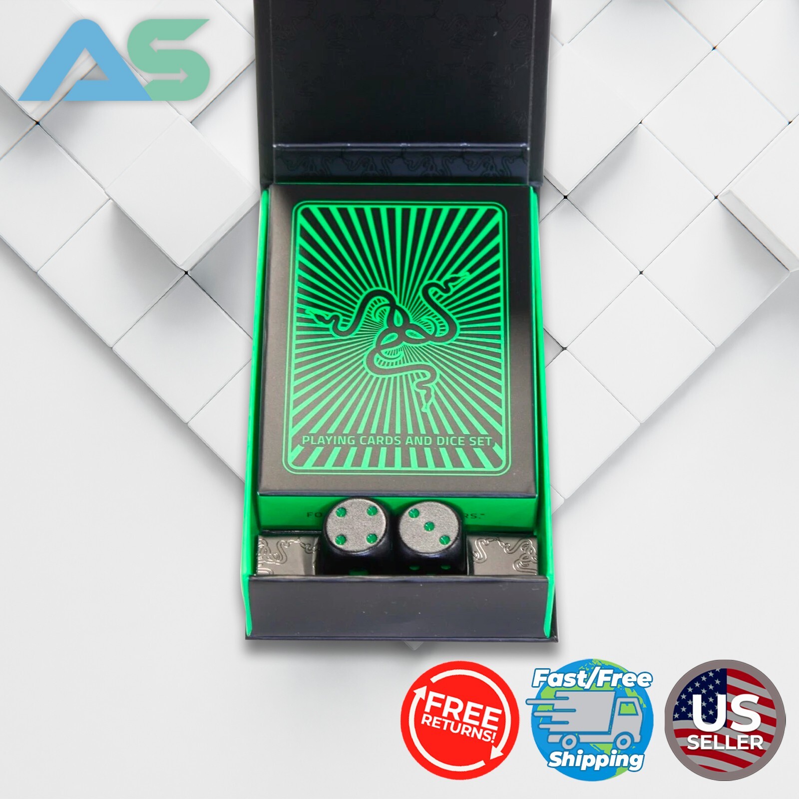 Razer Playing Cards & Dice Set | Limited Edition | Collectible Razer Accessories