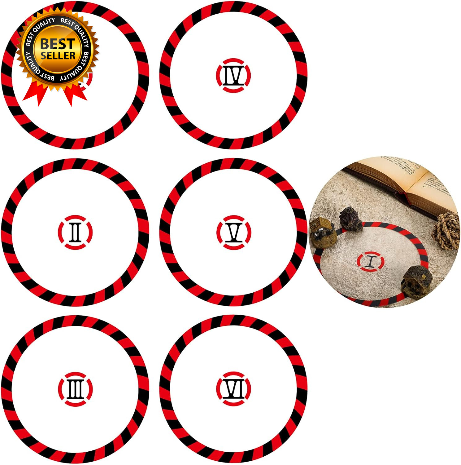 6 Pcs Objective Point Markers round PVC Objective Marker Gaming Accessory