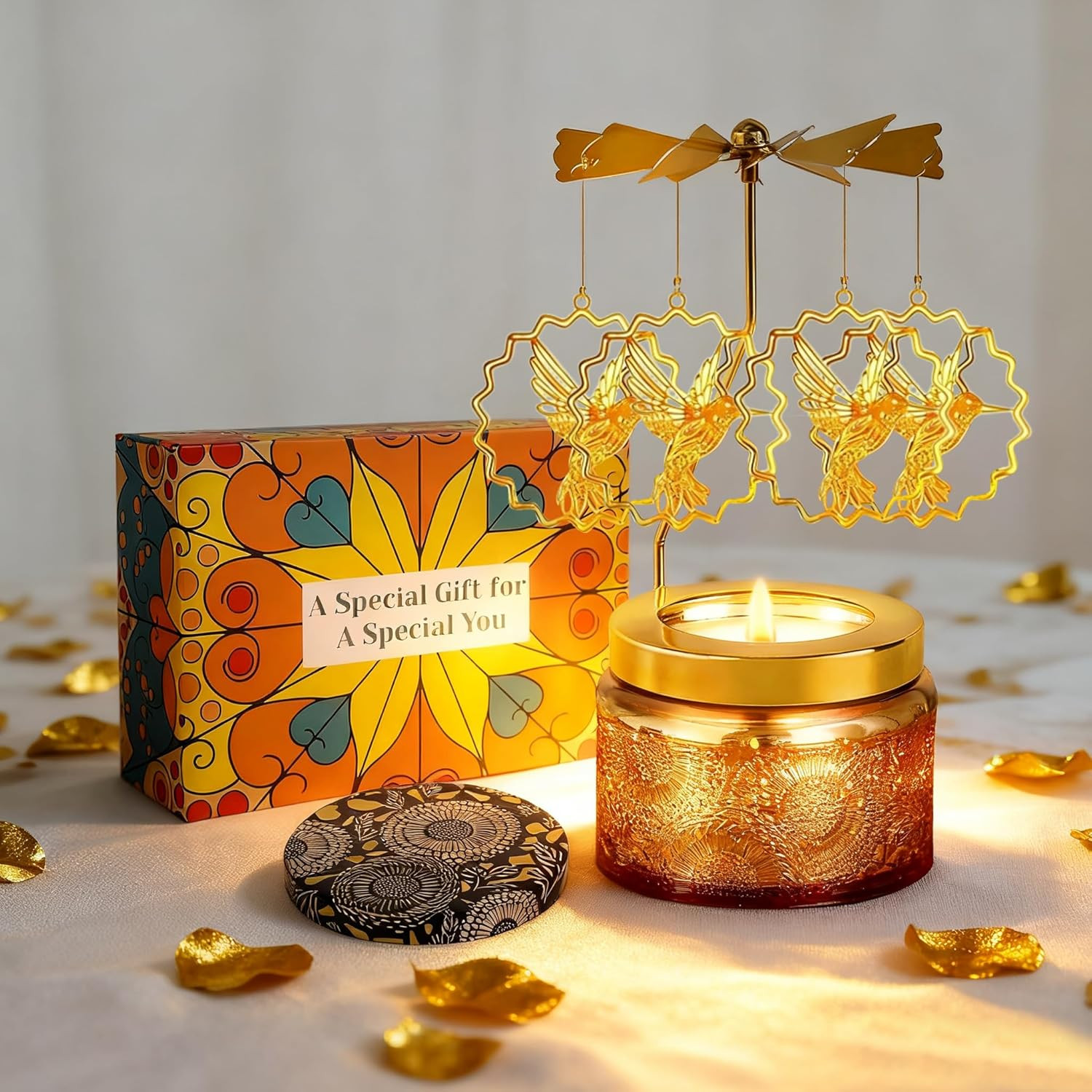 Unique, Gift, Anniversary Rotating Candles Gift  (Hummingbird)
