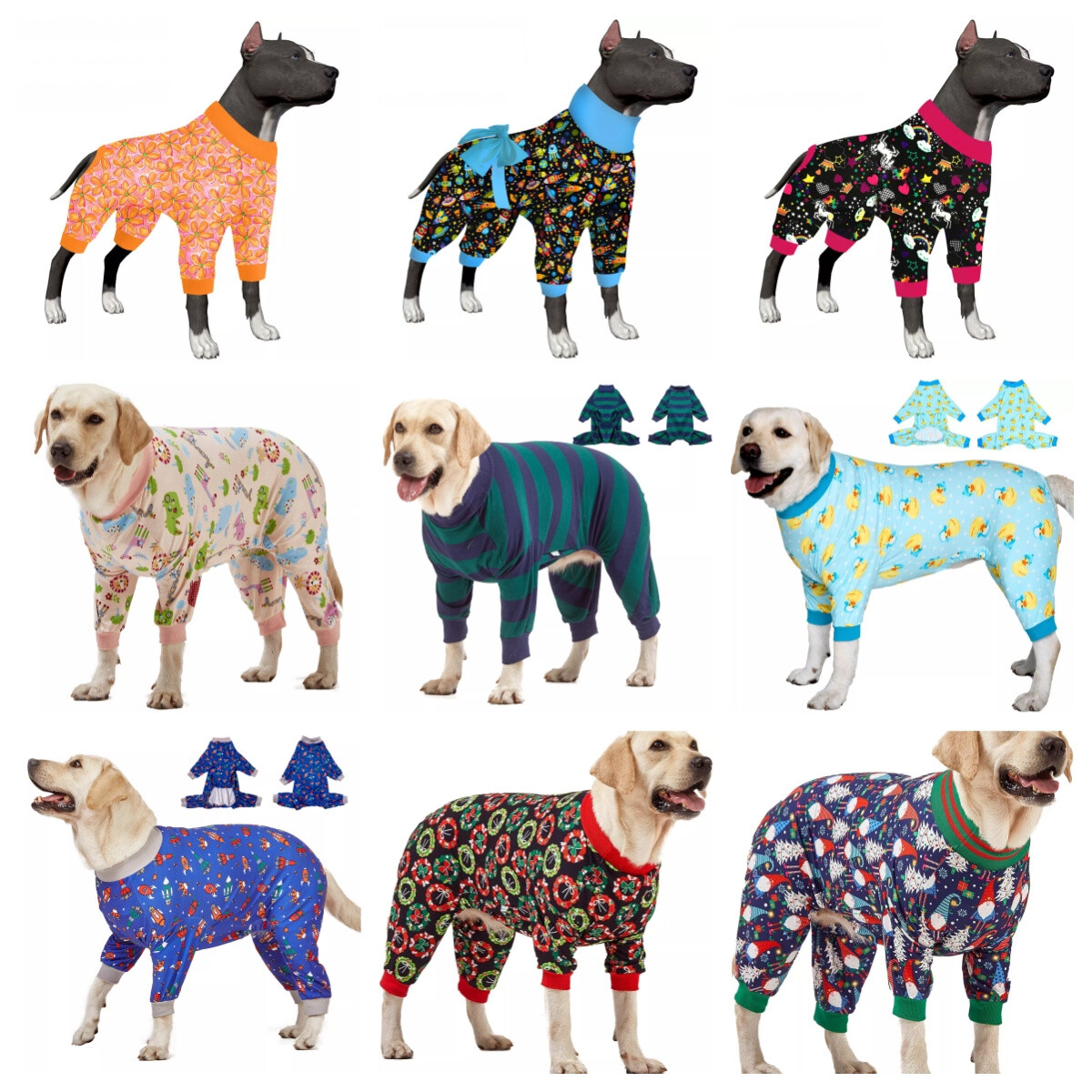 LovinPet 4-Leg Dog Pajamas Jumpsuit Costume Pullover for Medium & Large Dogs