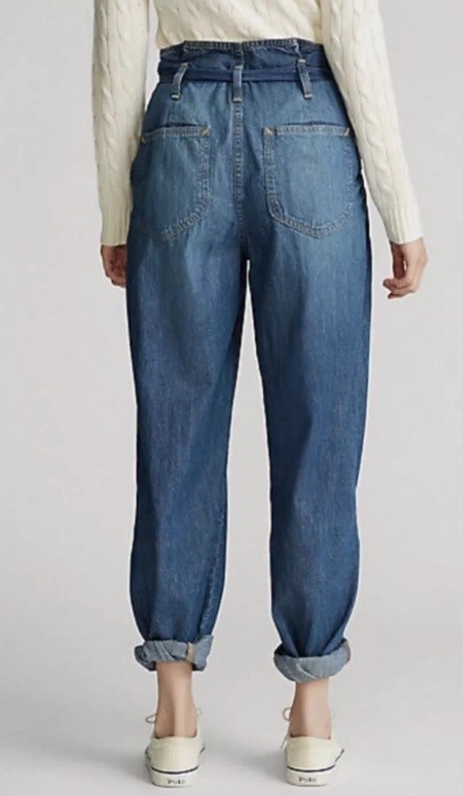 Polo Ralph Lauren Women’s Slouchy Paperbag Waist Barrel Jeans Pants Sz 29 R