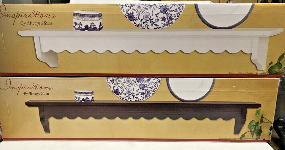 INSPIRATIONS BY ALWAYS HOME WOODEN WALL SHELF 20" WIDE 3.9" DEEP 4.5" HIGH NIB