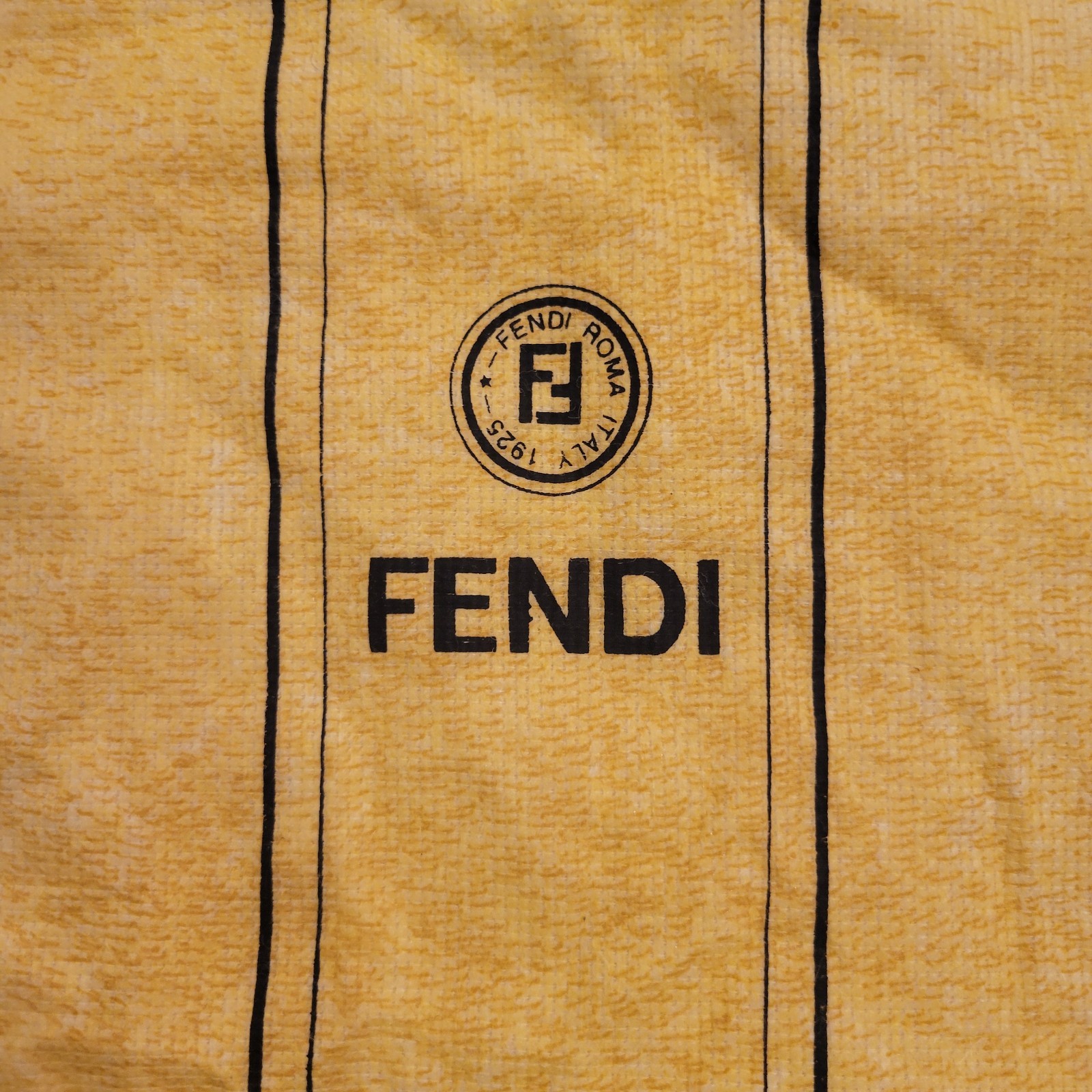 Fendi Yellow Dust Bag 14” X 13” Vintage Made In Italy Luxury