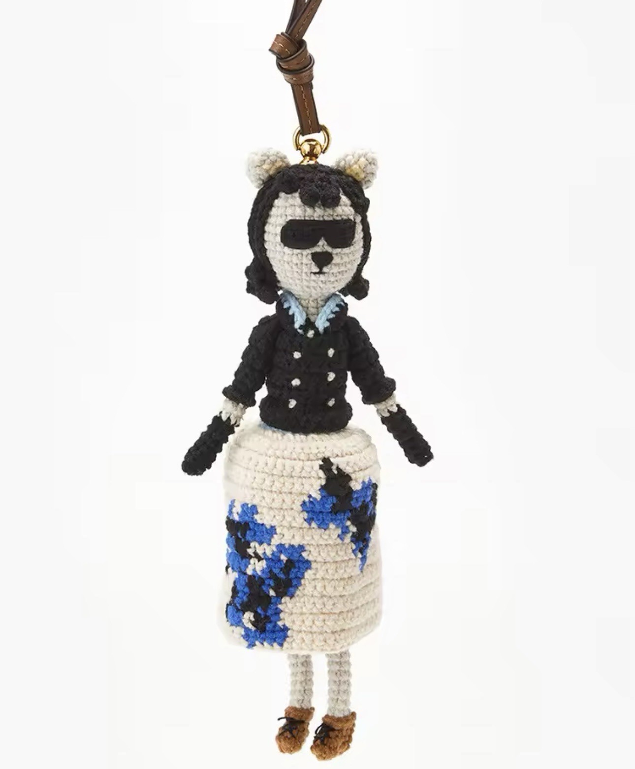 Knitted Woven Luxury Bag Charm Doll Cat Spring Keychain