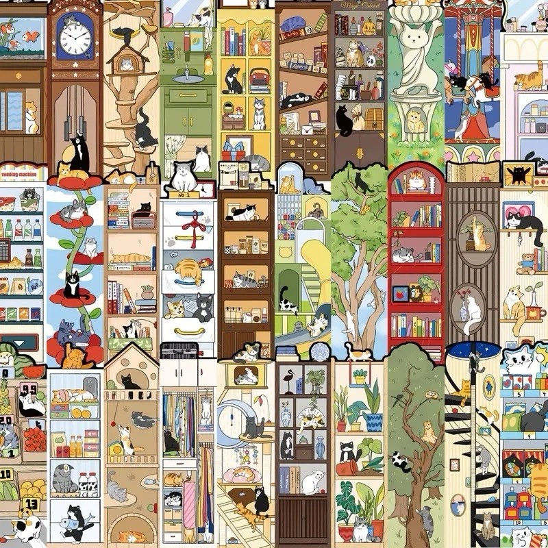 10PCS Random Unique Cute Cat World Reading Bookmarks Gift Present