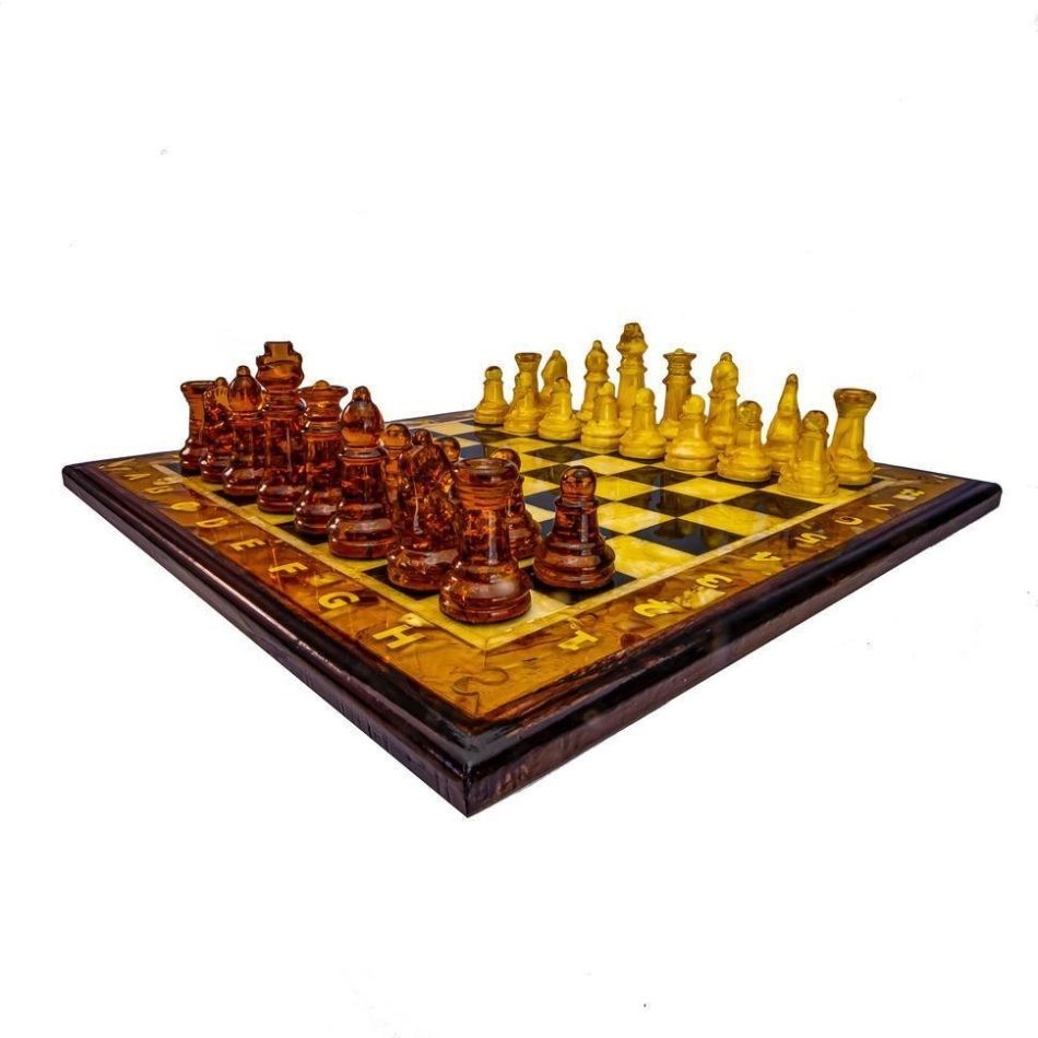 Luxury Amber Chess Pieces Unique Gift for Men by KIZIMA New York