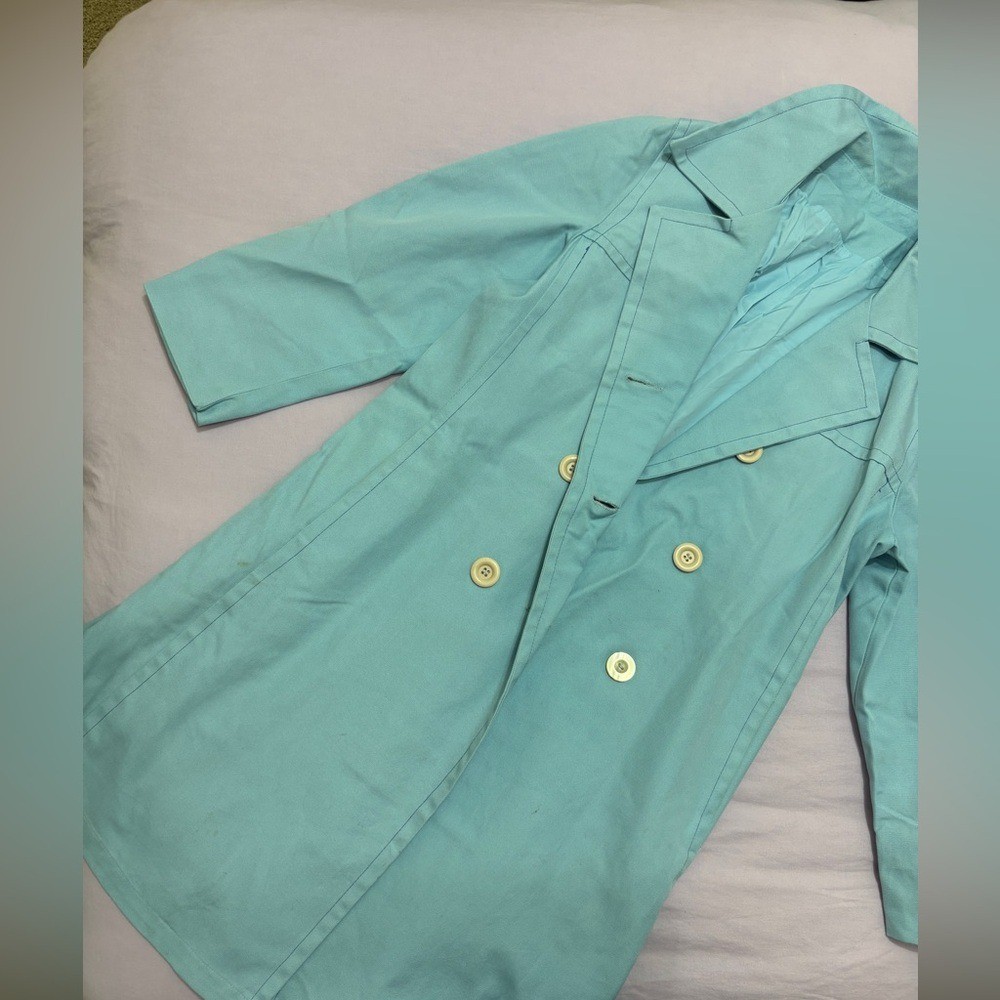 Stylish Bright Blue Double-Breasted Coat