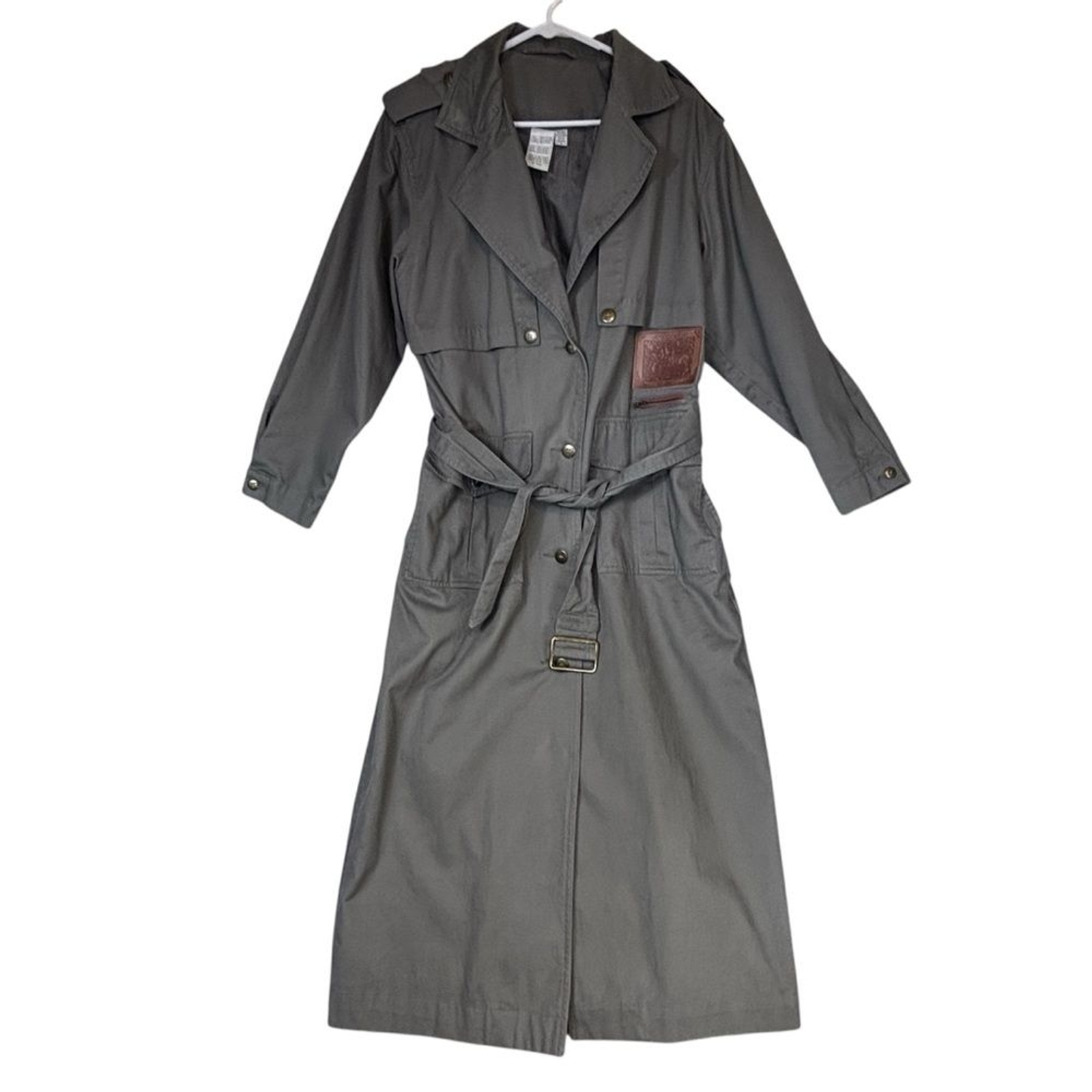 Together Stylish Gray Trench Coat Womens Size 8P Cute with Anything