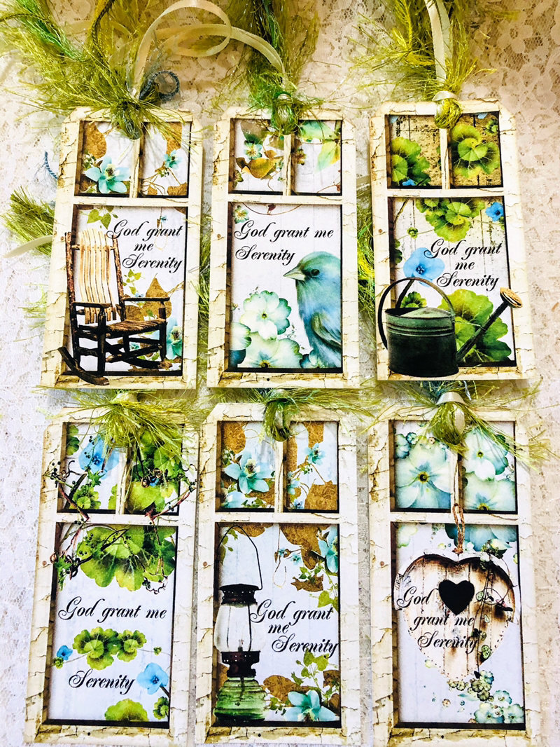 Serenity Prayer~Inspirational~6 Gift Hang Tags~Junk Journals~Scrapbook~Cards~58R
