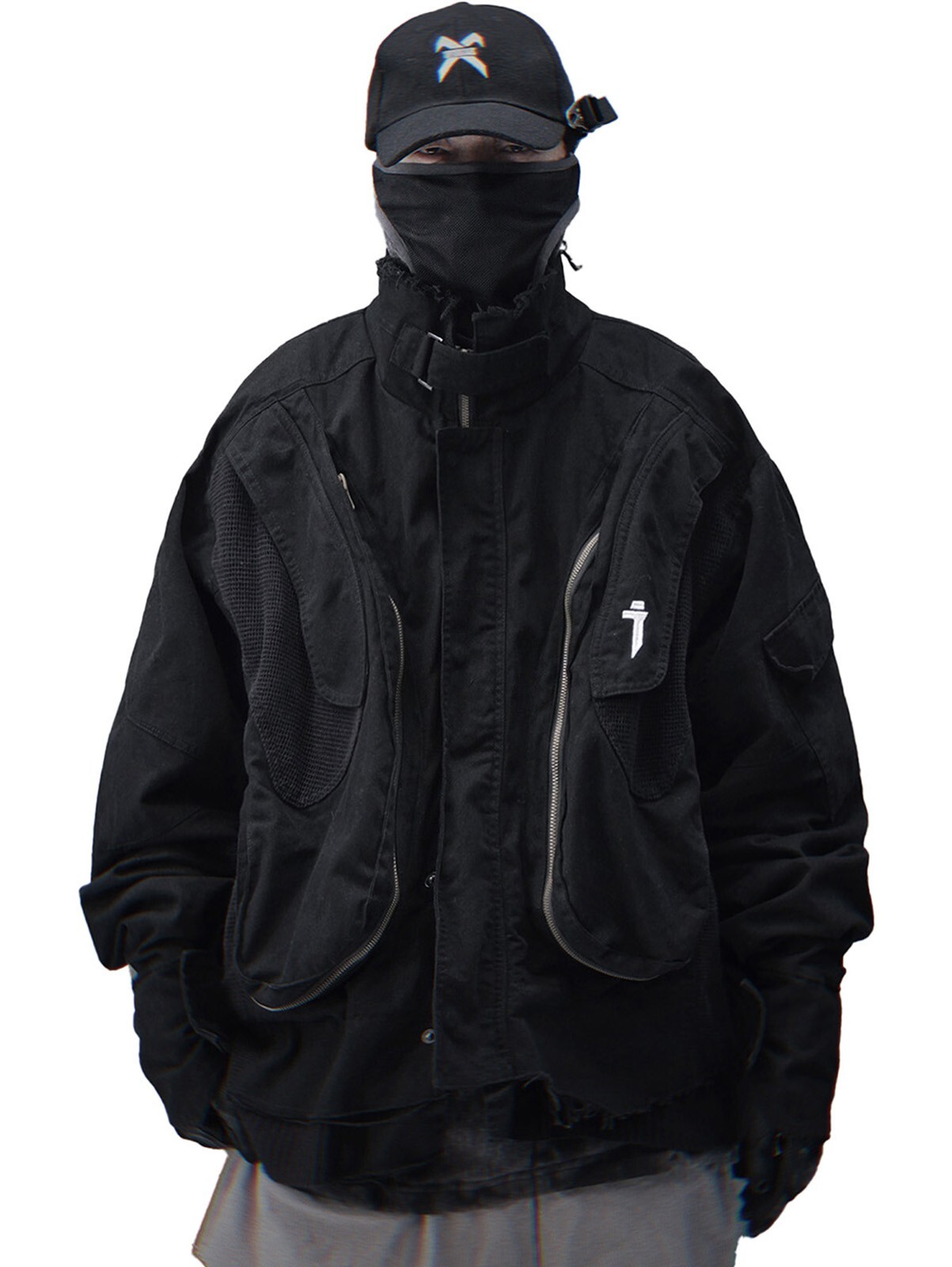 Niepce Techwear Ripped Jacket Streetwear Cyberpunk Windbreaker Coat