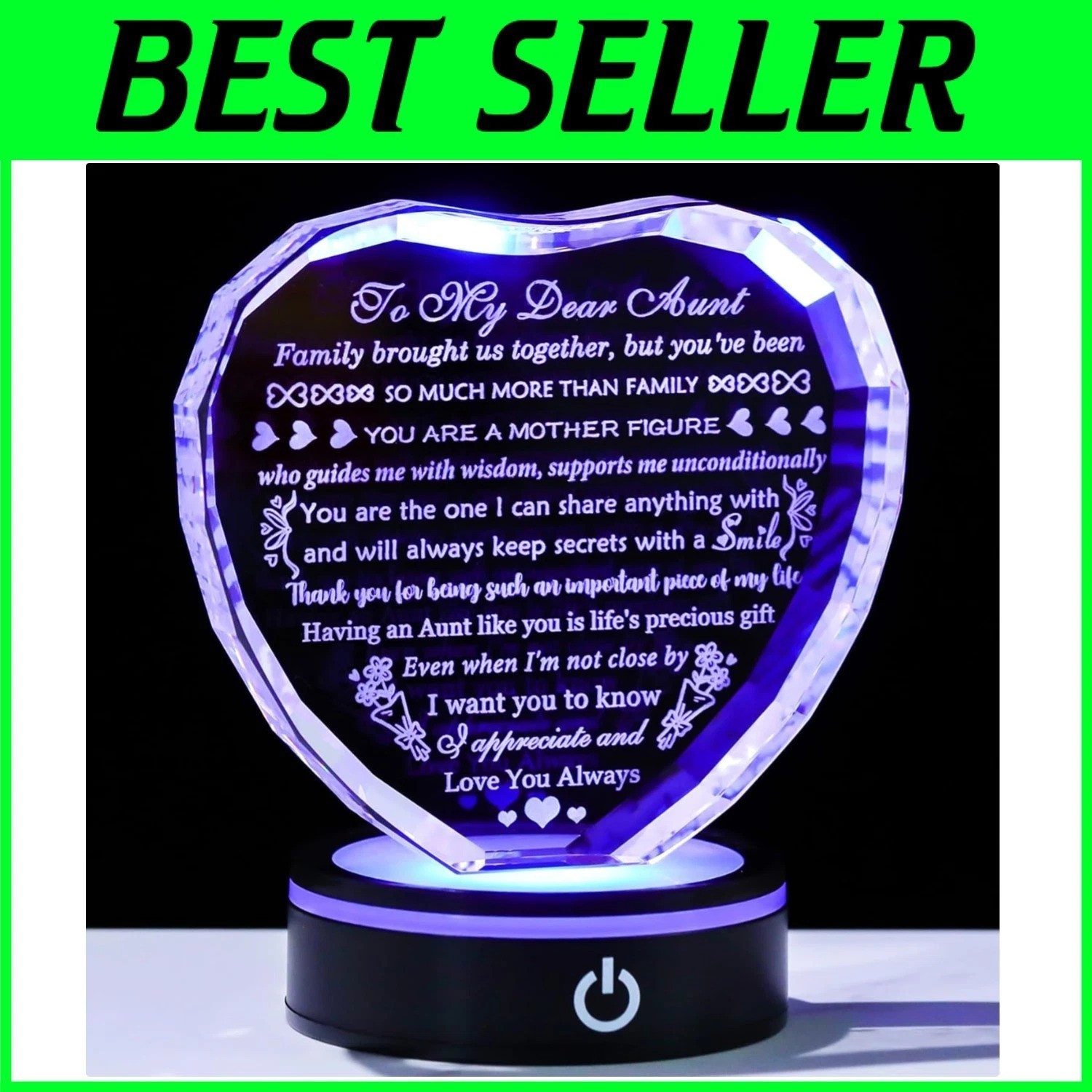 Personalized Auntie Gift: Heart Keepsake