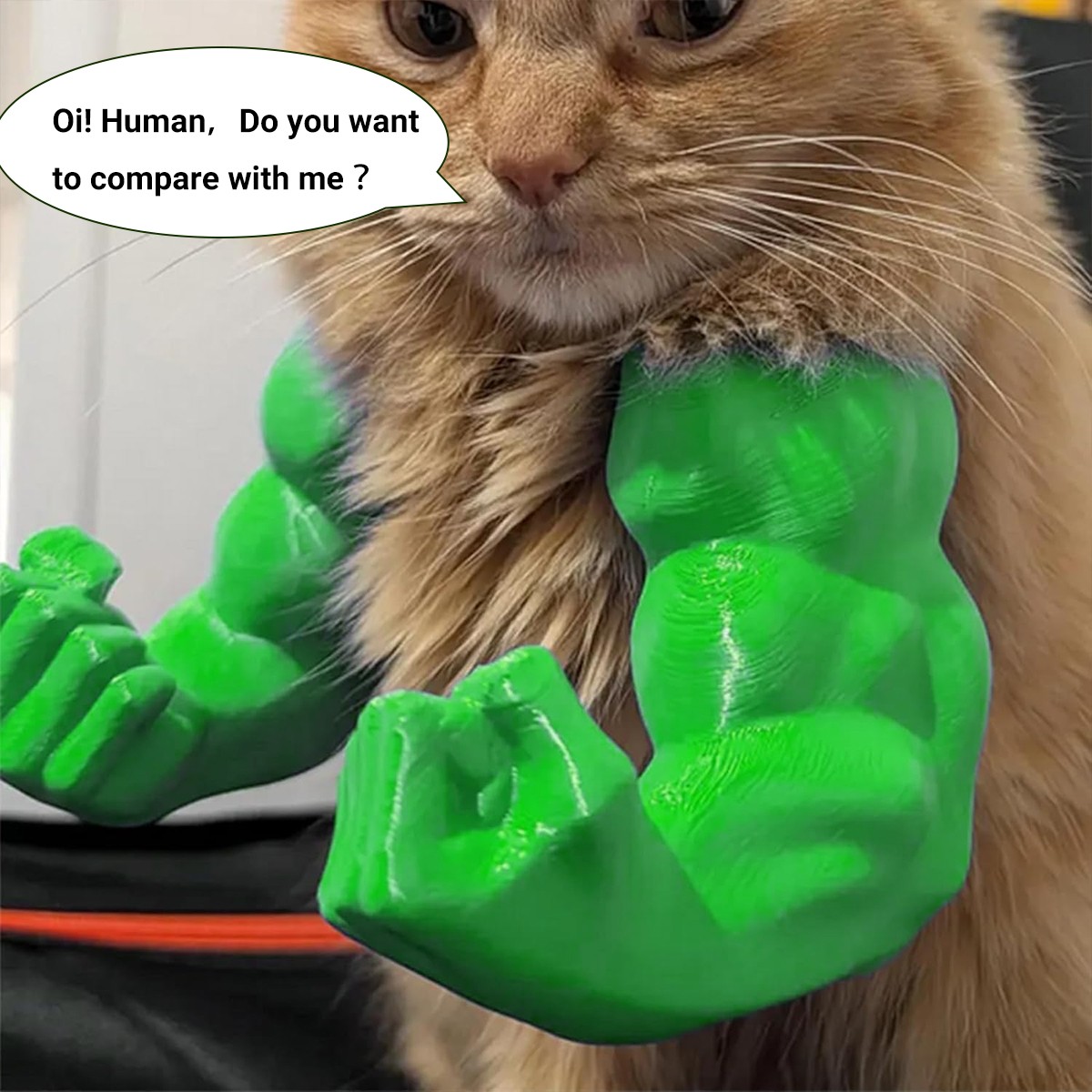 3D Printed Cat Funny Arms Muscle Pet Props Strong Arm Muscular Cat Accessory~