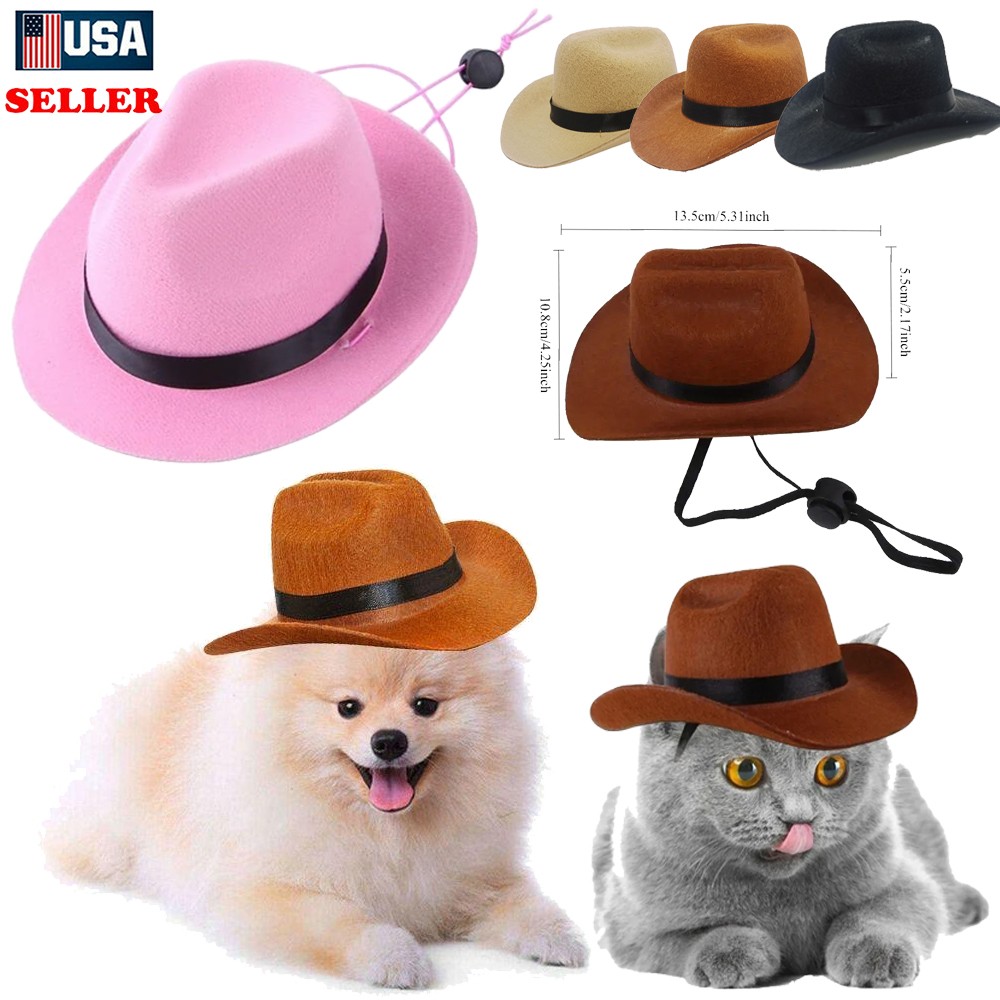 Pet Cowboy Hat Bandana Costume, Funny Dog Cat Costume Accessories Halloween USA