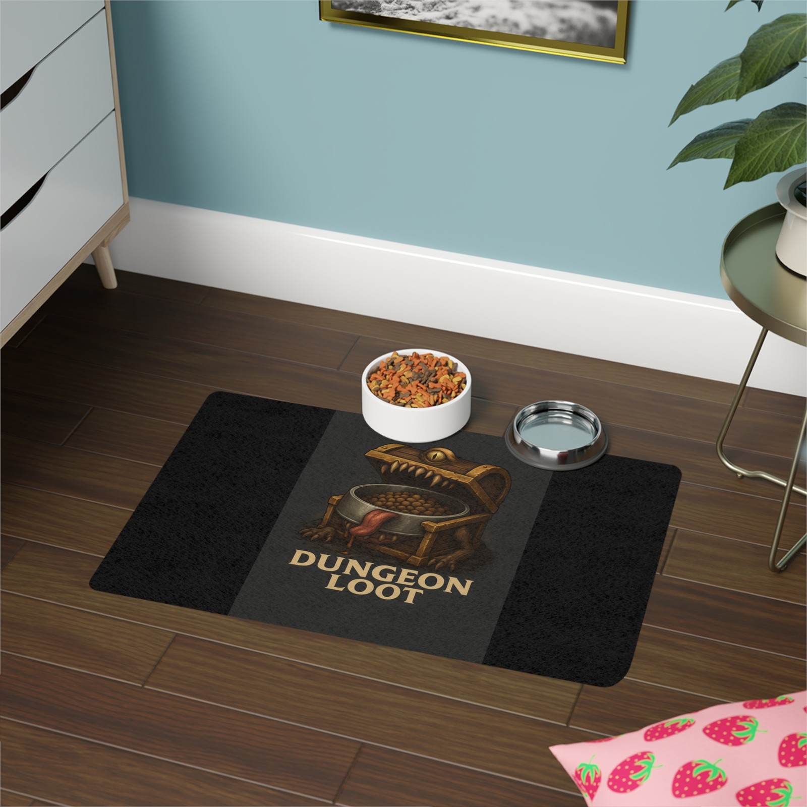 Dungeon Loot Pet Food Mat, Funny Dog Feeding Mat, Gamer Pet Accessory, Cat [...]