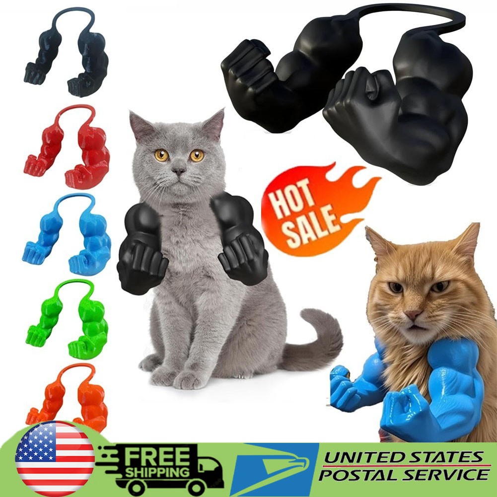 Cat Funny Arms Muscle Pet Props Strong Arm 3D Printed Muscular Cat Accessory