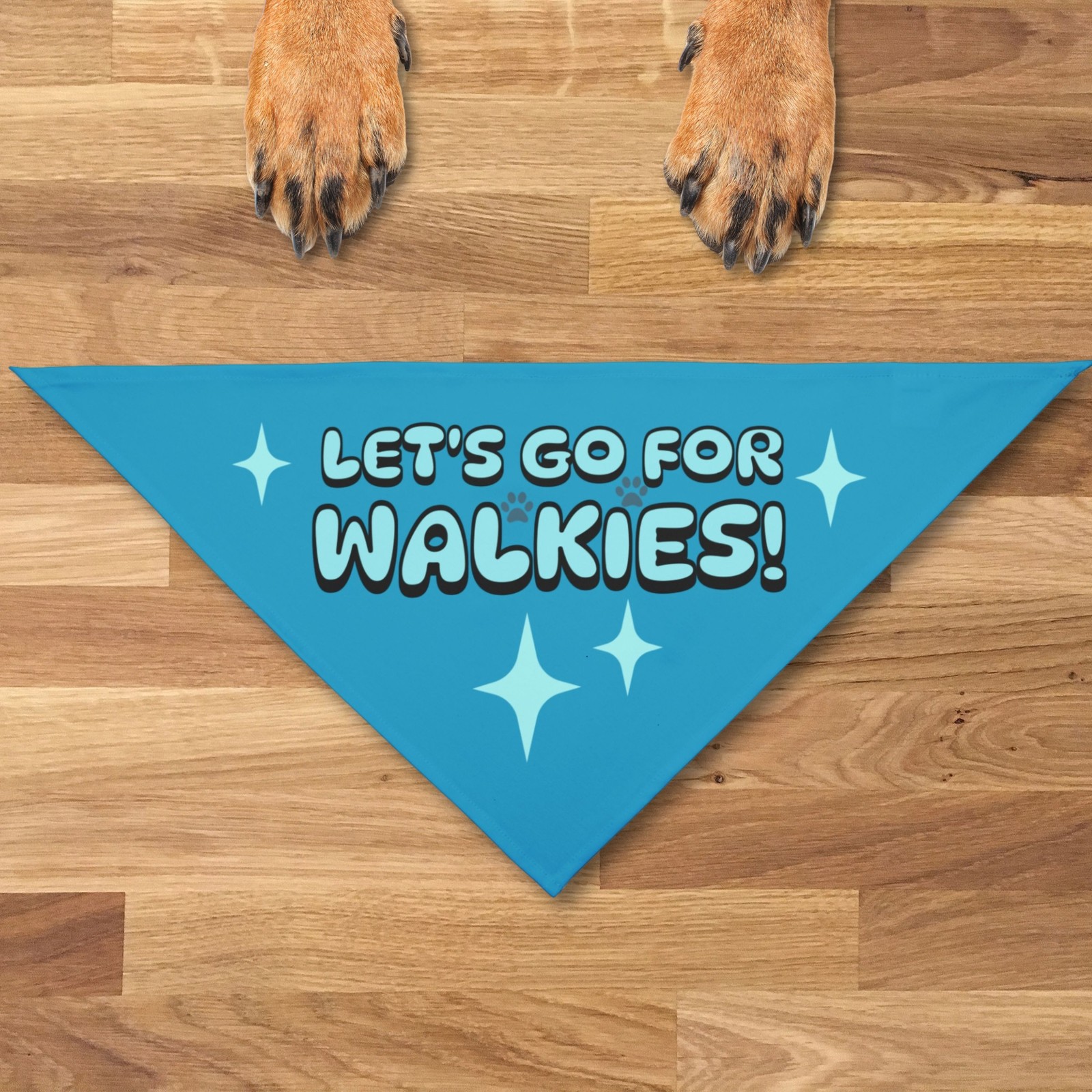 Let's Go For Walkies Funny Pet Bandana, Cute Dog Walker Accessory Gift