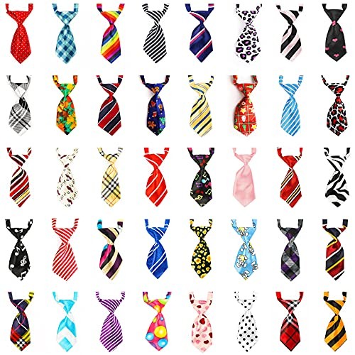 Dog Bow Ties,  40 Pack Bulk Neck Ties Costumes for Small Medium Dogs Vibrant