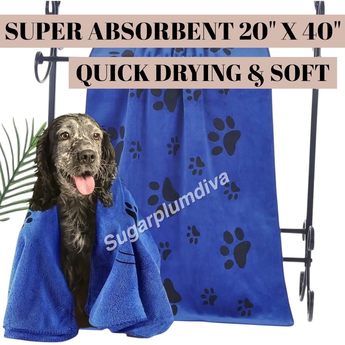 Super Absorbent Microfiber Pet Quick Drying Towels 20"x40" LARGE Dogs Cats 2pk