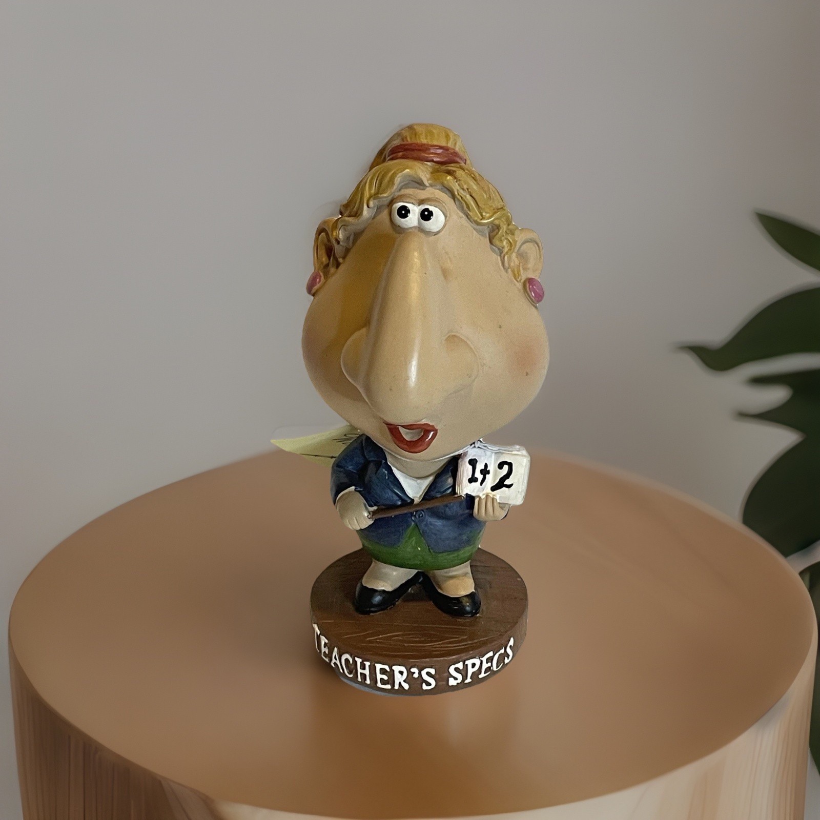 Eyeglass Holder Quirky Whimsical Woman Math Teacher Figurine Three Star (5.5")