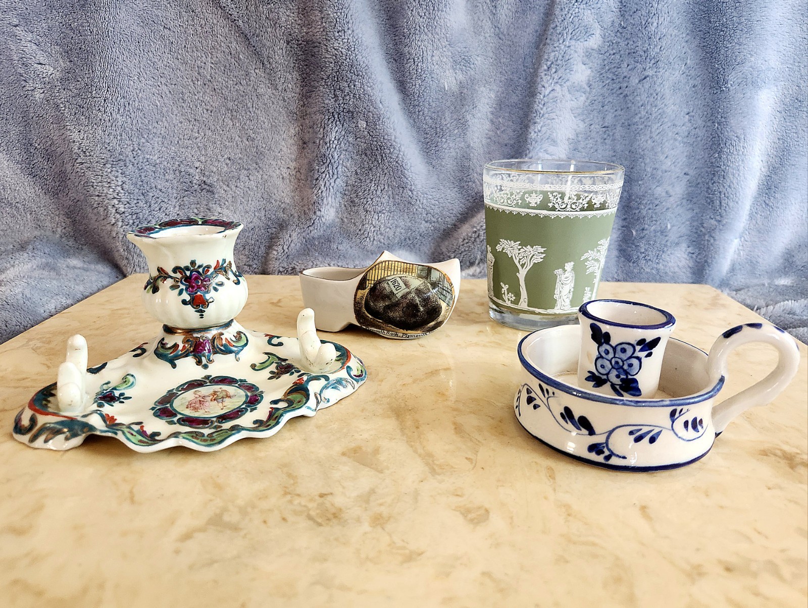 Vintage Cottagecore Home Decor Bundle Lot -Trinkets & Candle Holders