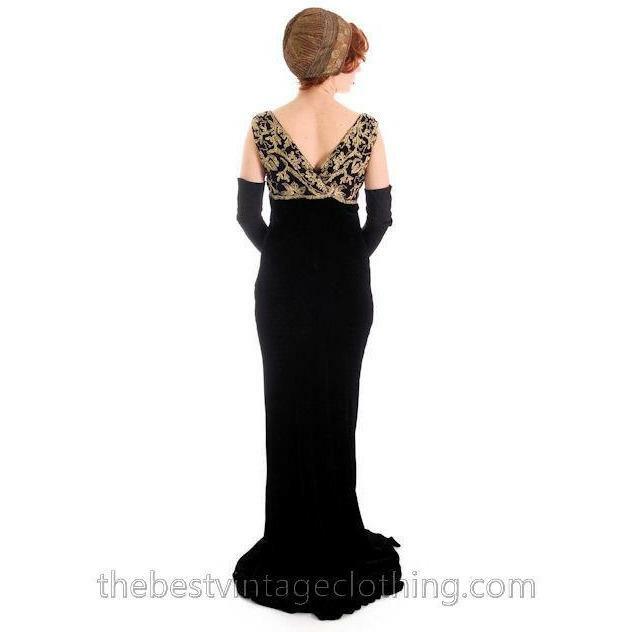Retro Look vtg Ralph Lauren Silk Velvet 1930s Look Evening Gown NEW $1898 Size 8
