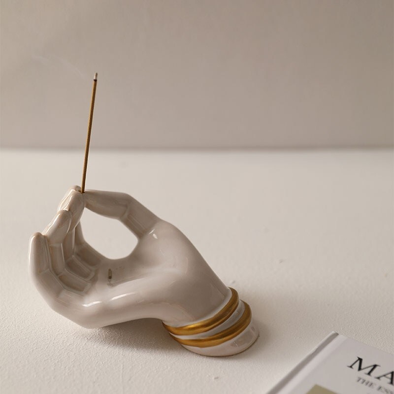 Incense Holder Ceramic Buddha Burner Home Decor Meditation Accessorie Quirky Art